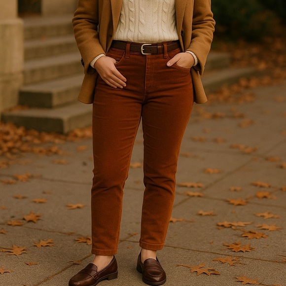 Modcloth Pants - MODCLOTH Teaching Ease Skinny Corduroy Pants in "Glazed Ginger" Brown Size 12